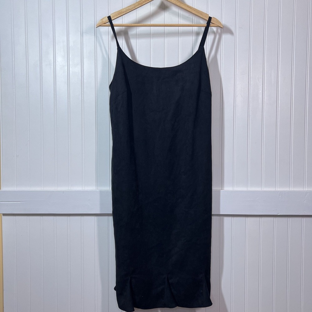 Rimini by Shaw Dress Vtg Whimsigoth Slip Mermaid Hem 8 Spaghetti Strap Zip Suede